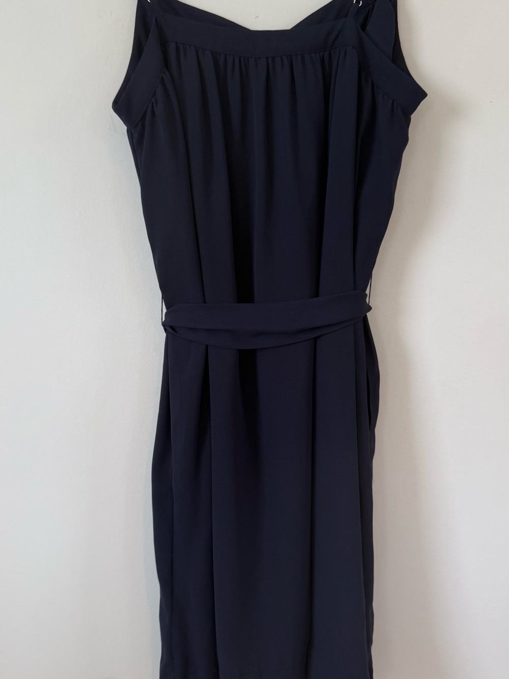Banana Republic Navy Slip Midi Dress with Tie Waist - Picture 6 of 8